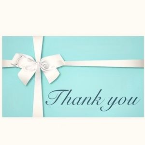 Tiffany Bow 125 Thank You Cards